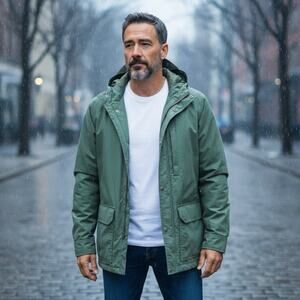 Vintage Cabela's Gore-Tex Rain Jacket Mens Large Green Zip Snap‎ Hooded 90s USA